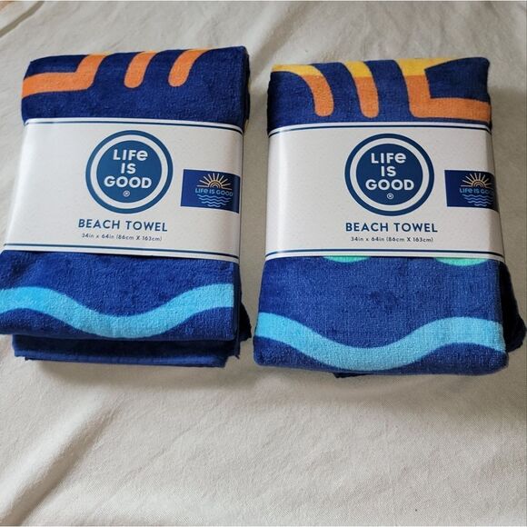 LIFE IS GOOD Large Sunshine Logo Beach Towel ☀️ 2024 ☀️ 34 x 64 inches • New - Picture 3 of 8